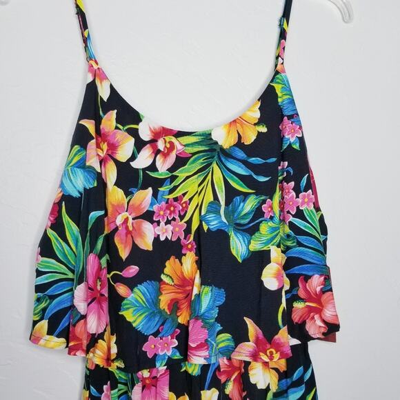 Arizona Jeans Company Tropical Floral Romper Black Size Small New With Tag - Picture 5 of 8
